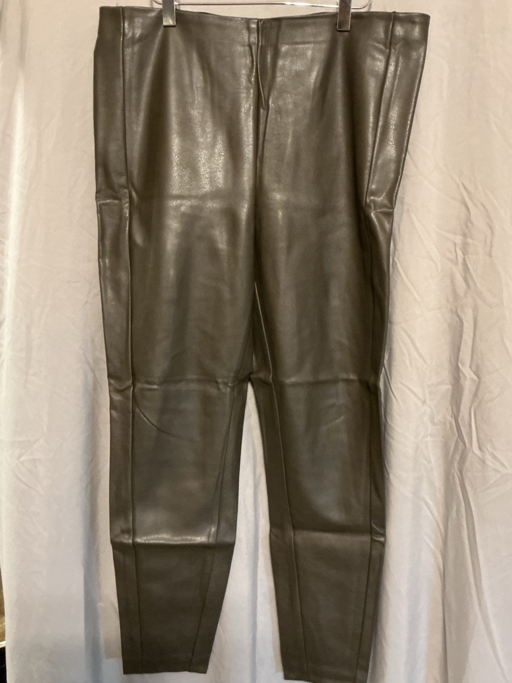 Banana Republic Olive Faux Leather Slim Pants